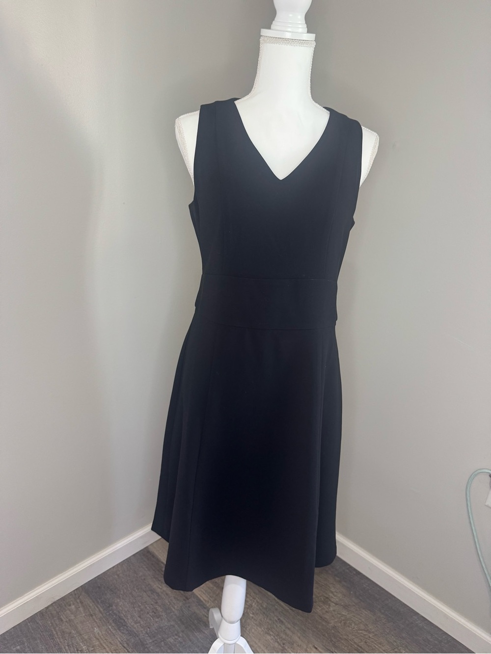 Talbots Black V-Neck A-Line Dress